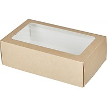 Коробка крафт с окном для 12 макарони 18*11*5,5 см 100 шт