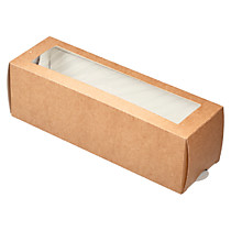 Коробка крафт с окном для 6 макарони 18*5,5*5,5 см 100 шт