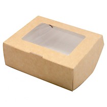 Коробка крафт с окном 8*10*3,5 см 100 шт